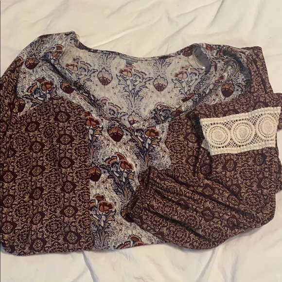 Printed cinch wrist blouse - Picture 1 of 1